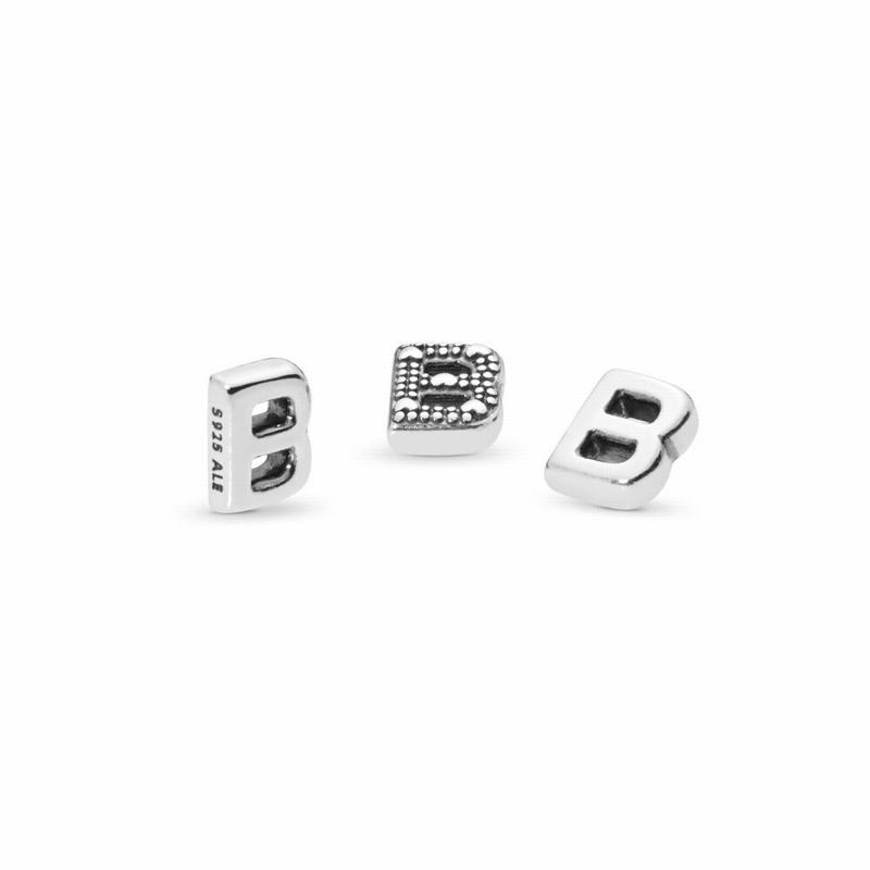 Pandora Letter B Petite Locket Charm Silver Egypt QY5637480